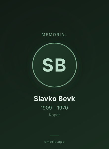 Memorial portrait of Slavko Bevk