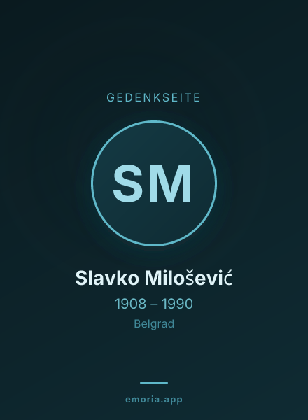 Gedenkportrait von Slavko Milošević
