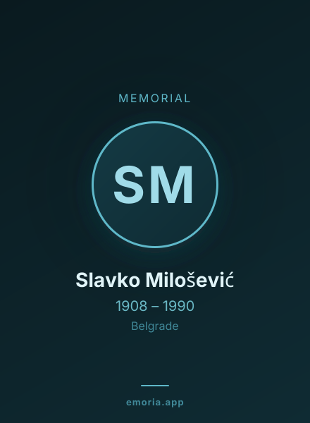 Memorial portrait of Slavko Milošević
