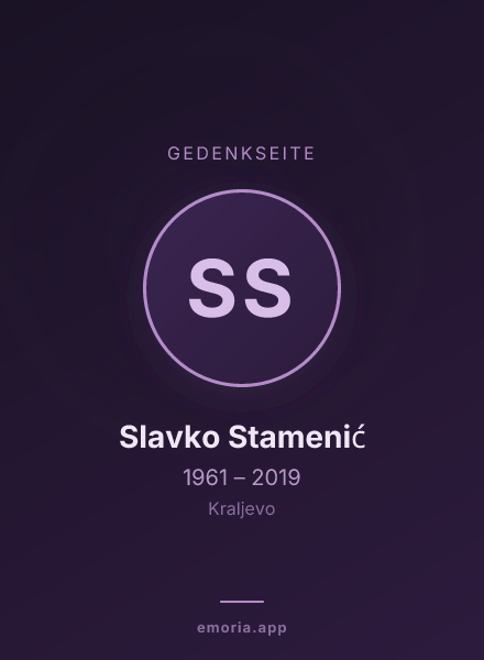Gedenkportrait von Slavko Stamenić