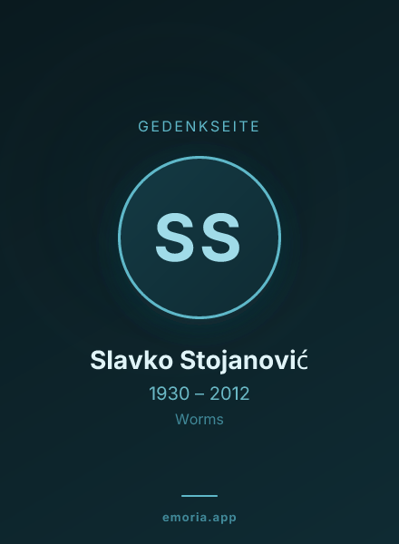 Gedenkportrait von Slavko Stojanović