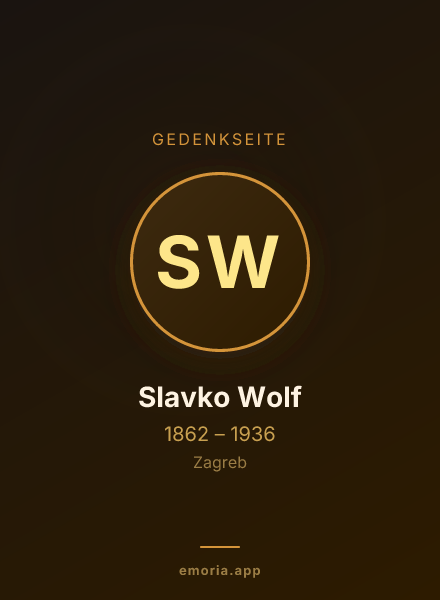 Gedenkportrait von Slavko Wolf