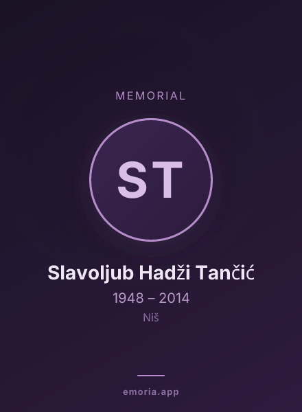 Memorial portrait of Slavoljub Hadži Tančić