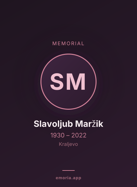Memorial portrait of Slavoljub Maržik