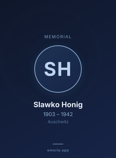 Memorial portrait of Slawko Honig