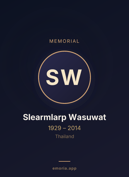 Memorial portrait of Slearmlarp Wasuwat