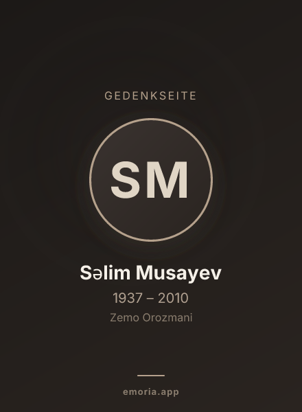 Gedenkportrait von Səlim Musayev