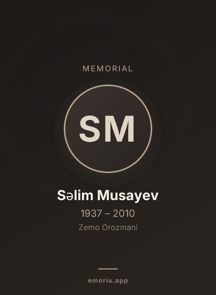 Memorial portrait of Səlim Musayev