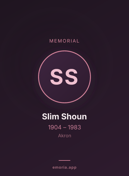 Memorial portrait of Slim Shoun