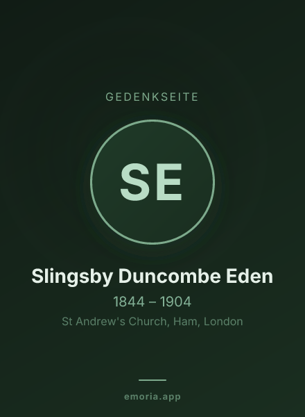 Gedenkportrait von Slingsby Duncombe Eden
