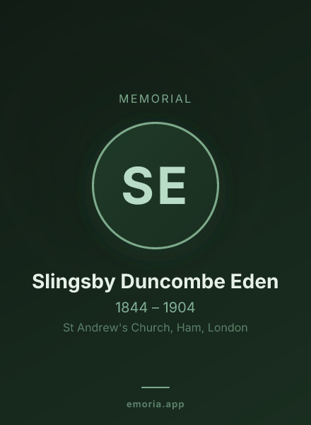 Memorial portrait of Slingsby Duncombe Eden