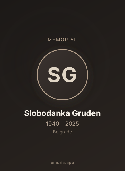 Memorial portrait of Slobodanka Gruden