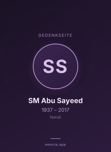 Gedenkportrait von SM Abu Sayeed