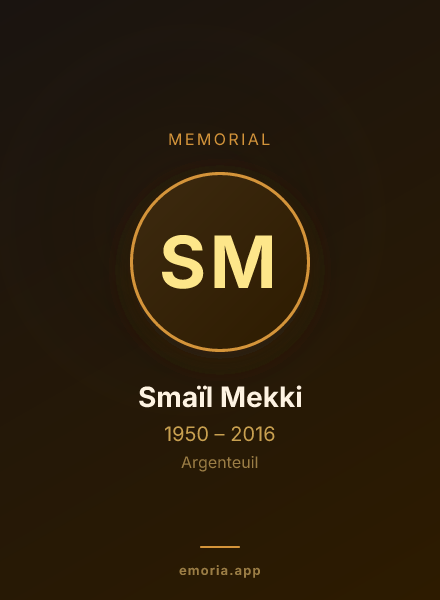 Memorial portrait of Smaïl Mekki