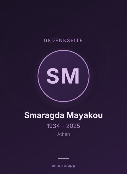 Gedenkportrait von Smaragda Mayakou