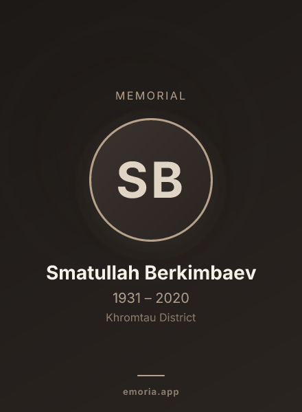 Memorial portrait of Smatullah Berkimbaev