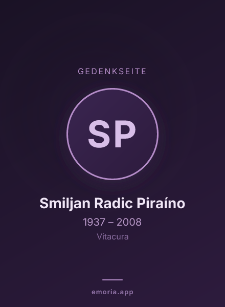 Gedenkportrait von Smiljan Radic Piraíno