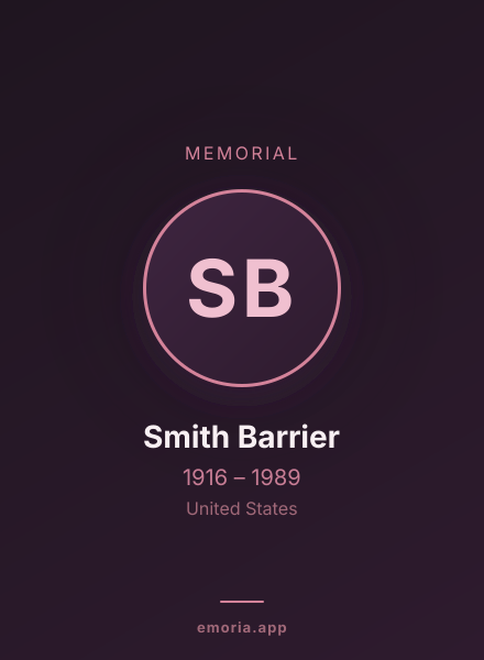 Memorial portrait of Smith Barrier