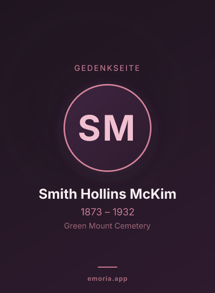 Gedenkportrait von Smith Hollins McKim
