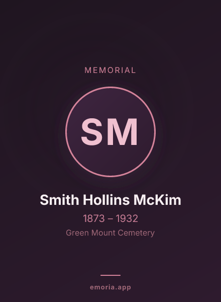 Memorial portrait of Smith Hollins McKim