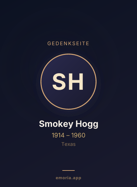 Gedenkportrait von Smokey Hogg