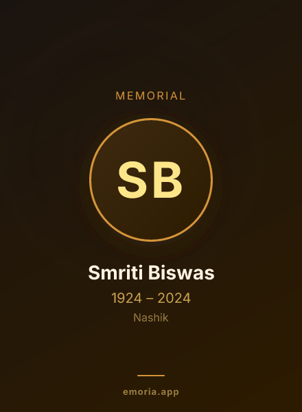 Memorial portrait of Smriti Biswas