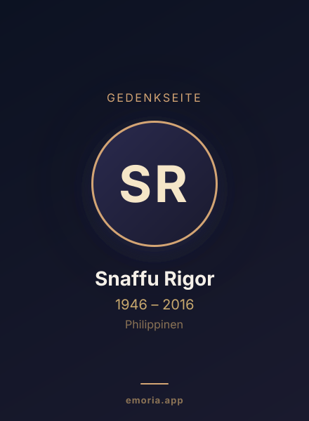 Gedenkportrait von Snaffu Rigor