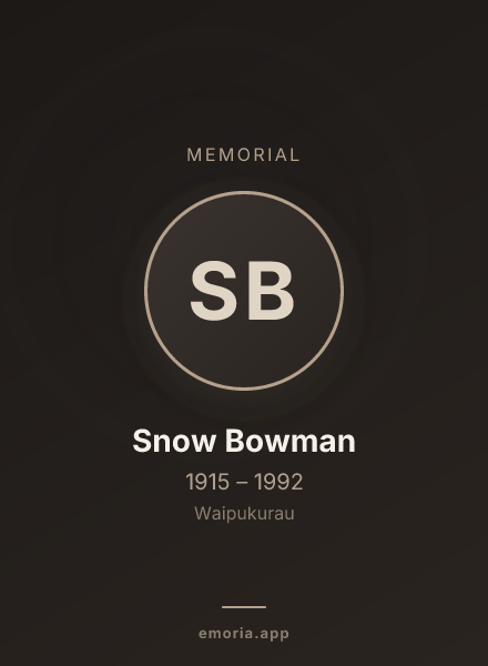 Memorial portrait of Snow Bowman