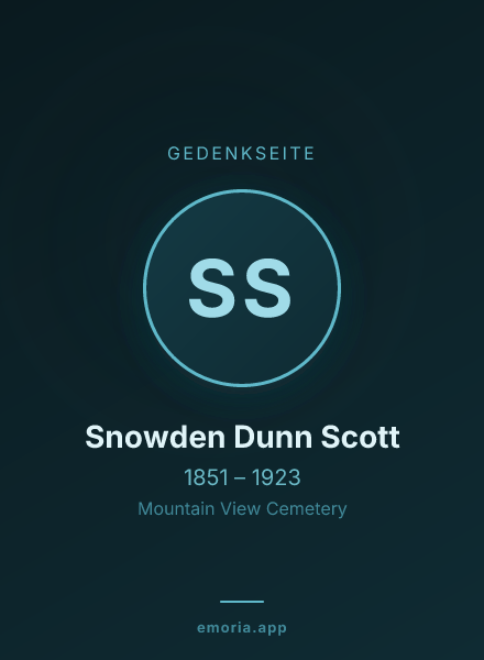 Gedenkportrait von Snowden Dunn Scott