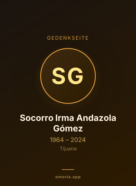 Gedenkportrait von Socorro Irma Andazola Gómez