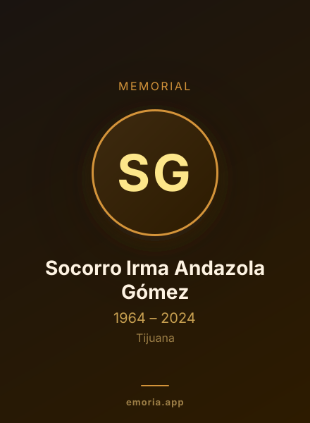 Memorial portrait of Socorro Irma Andazola Gómez