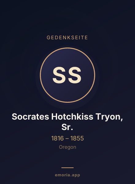 Gedenkportrait von Socrates Hotchkiss Tryon, Sr.