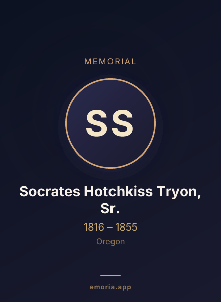 Memorial portrait of Socrates Hotchkiss Tryon, Sr.