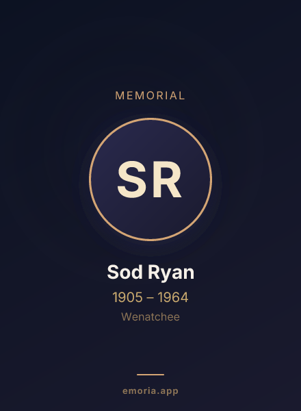 Memorial portrait of Sod Ryan