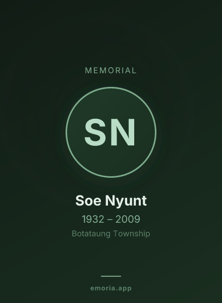 Memorial portrait of Soe Nyunt
