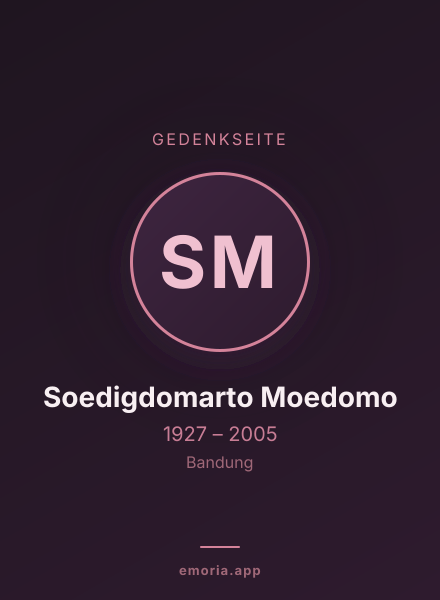 Gedenkportrait von Soedigdomarto Moedomo