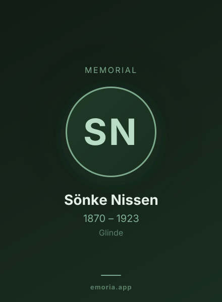 Memorial portrait of Sönke Nissen