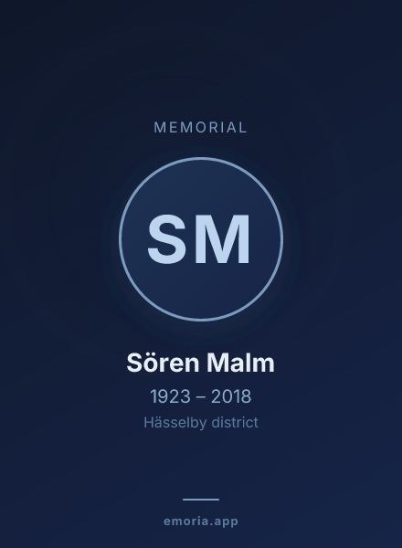 Memorial portrait of Sören Malm