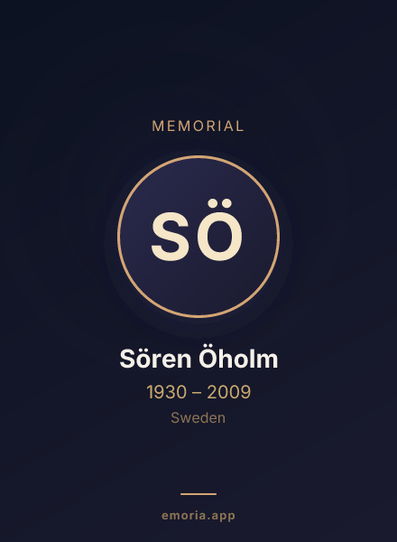 Memorial portrait of Sören Öholm