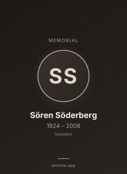 Memorial portrait of Sören Söderberg