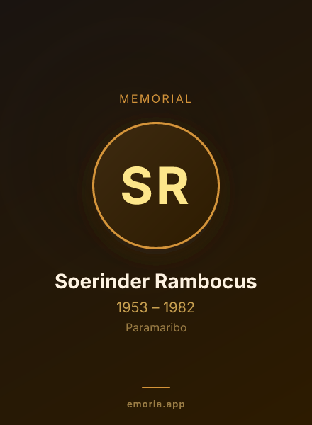 Memorial portrait of Soerinder Rambocus
