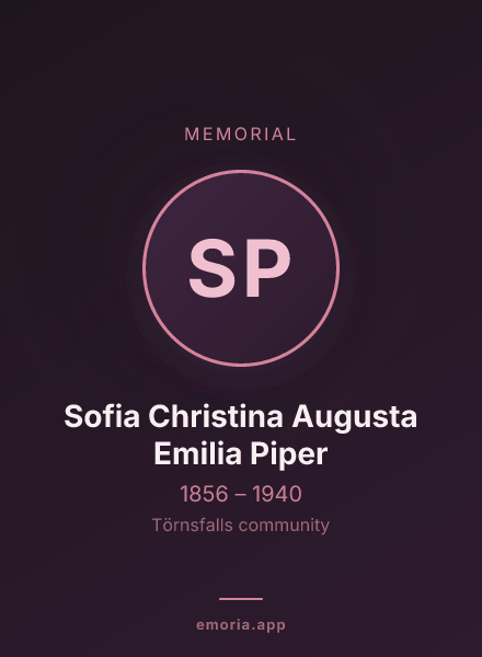 Memorial portrait of Sofia Christina Augusta Emilia Piper