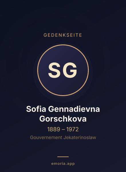 Gedenkportrait von Sofia Gennadievna Gorschkova