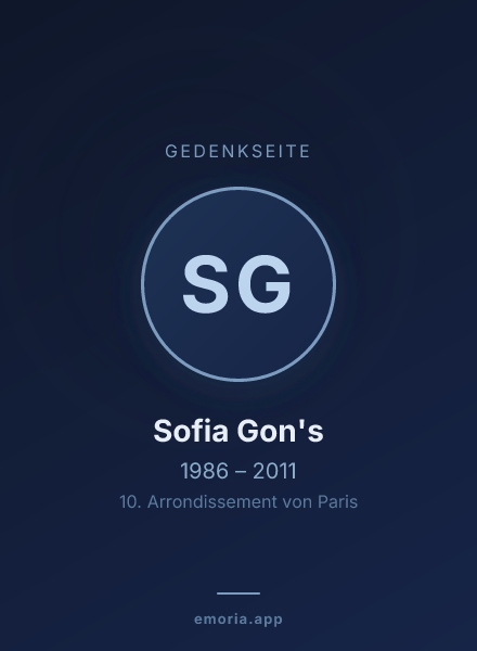 Gedenkportrait von Sofia Gon's