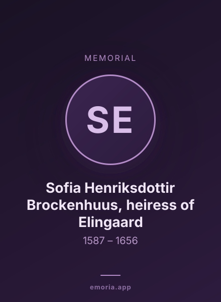 Memorial portrait of Sofia Henriksdottir Brockenhuus, heiress of Elingaard