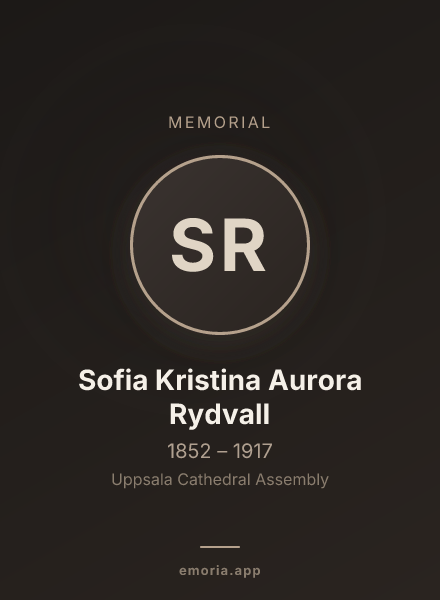 Memorial portrait of Sofia Kristina Aurora Rydvall