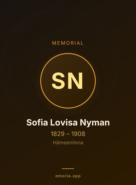 Memorial portrait of Sofia Lovisa Nyman