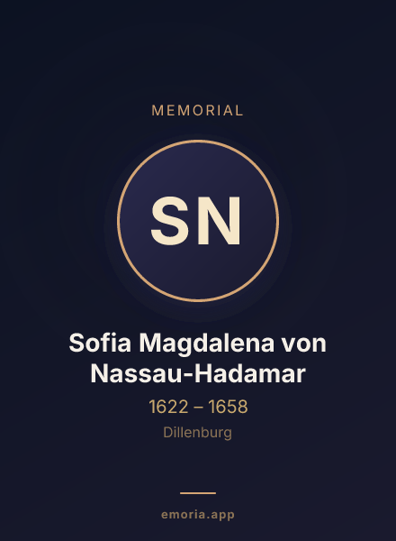 Memorial portrait of Sofia Magdalena von Nassau-Hadamar