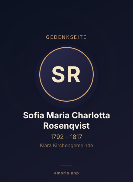 Gedenkportrait von Sofia Maria Charlotta Rosenqvist