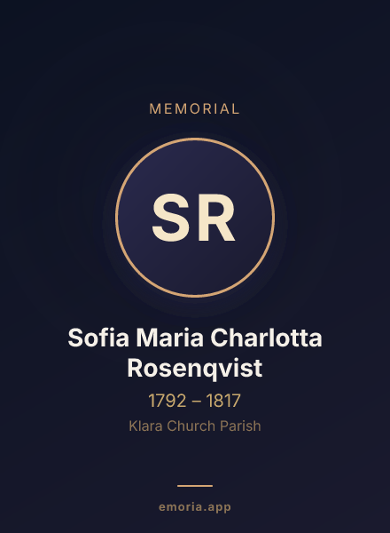 Memorial portrait of Sofia Maria Charlotta Rosenqvist